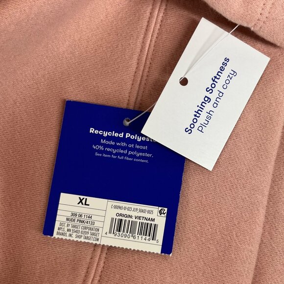 Joy Lab Womens Sweatshirt Nude Pink High Neck Fleece Lining Size XL New - Picture 9 of 10